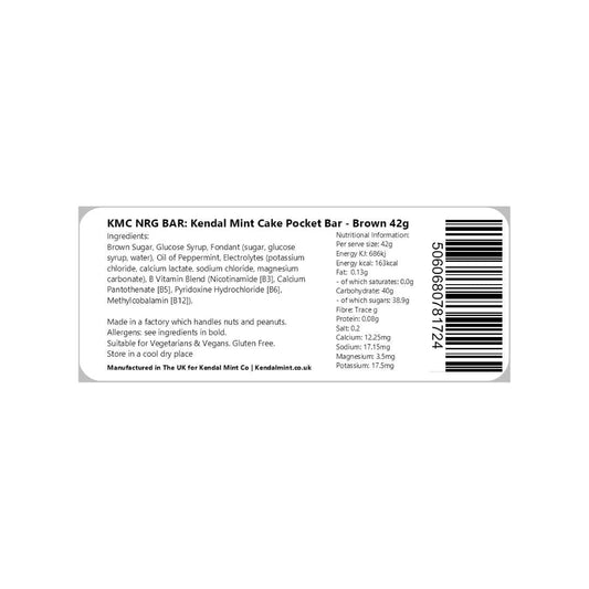 KMC NRG BAR Kendal Mint Cake Pocket-sized Energy Bar - Golden Brown 42g